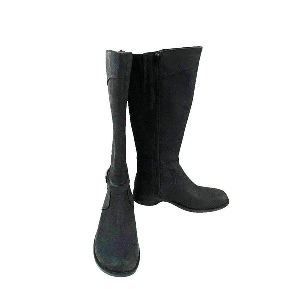 Merrell Womens Knee High Boots Black Size 8 Buckle Side Zipper Riding Western - Picture 2 of 8